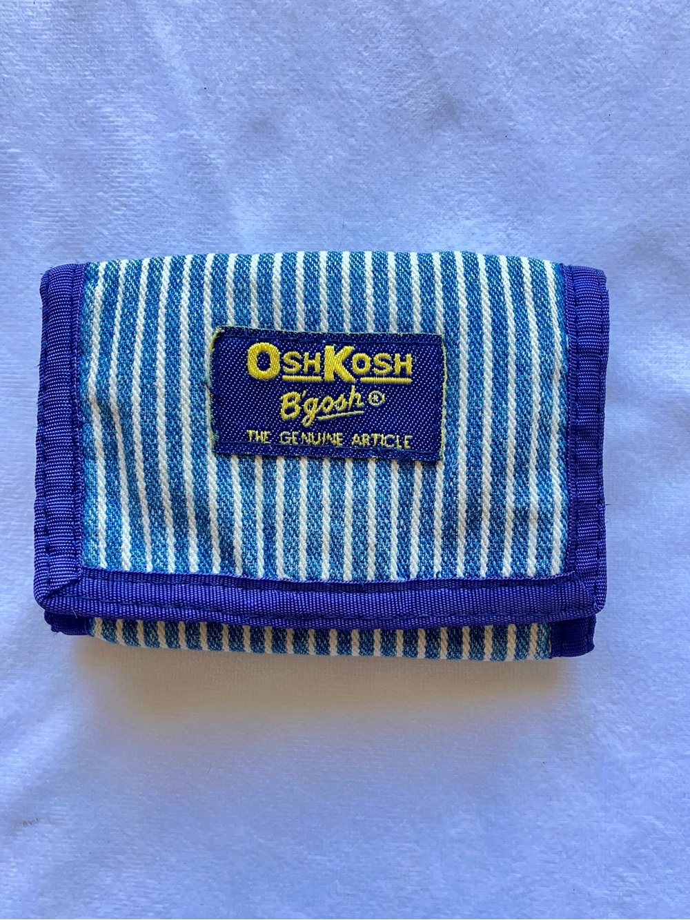 Vintage OshKosh B'gosh Blue Stripe Kids Wallet